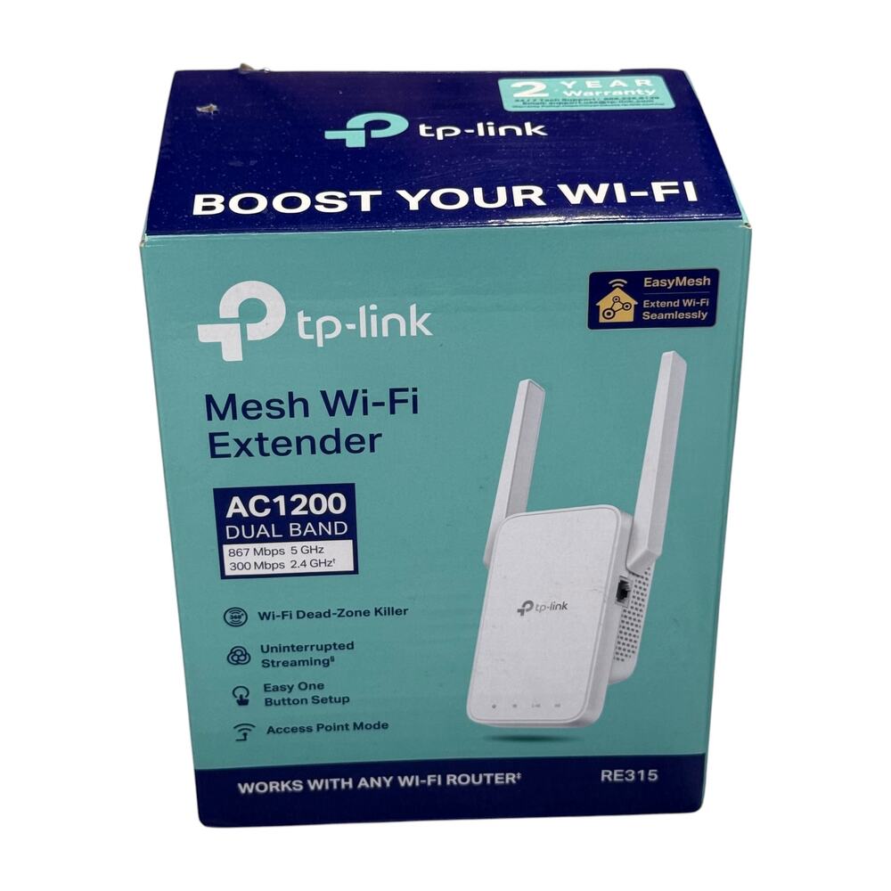 TP-Link RE315 AC1200 Dual Band Mesh Wi-Fi Extender Open Box